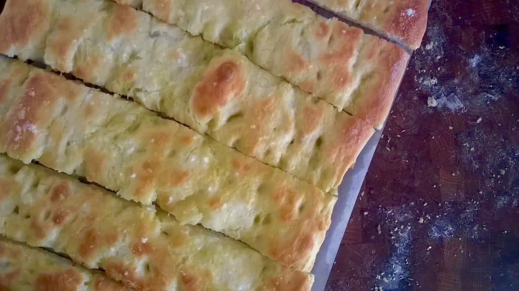 Min hjemmebakte focaccia genovese.
